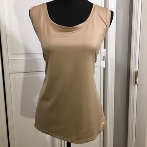 New Directions Sleeveless Tan Shell Top